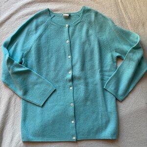 J. Crew turquoise cashmere cardigan